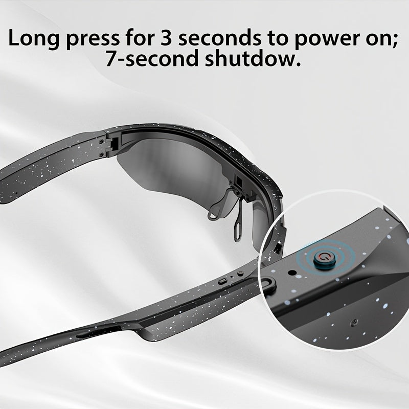 Brand New AI-powered Cycling Glasses with 8MP Ultra-high-definition Smart Vision, Perfect for Cycling, Driving, Hiking, Touring, Mountaineering, Adventure, Fishing, And Travel. Features Include A Built-in Microphone And Speaker, Voice Assistant