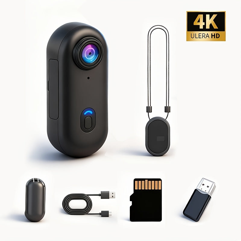 Mini WIFI Action Camera in 1080P\u002F4K UHD with 32&128GB Storage Options, Designed for Portability. This Wearable Video Recorder Comes with a Magnetic Lanyard, Helmet Mount, And Is Suitable for Biking, Motorcycling, Pet Activities, And Vlogging