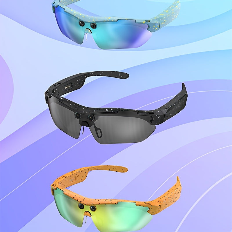 Brand New AI-powered Cycling Glasses with 8MP Ultra-high-definition Smart Vision, Perfect for Cycling, Driving, Hiking, Touring, Mountaineering, Adventure, Fishing, And Travel. Features Include A Built-in Microphone And Speaker, Voice Assistant