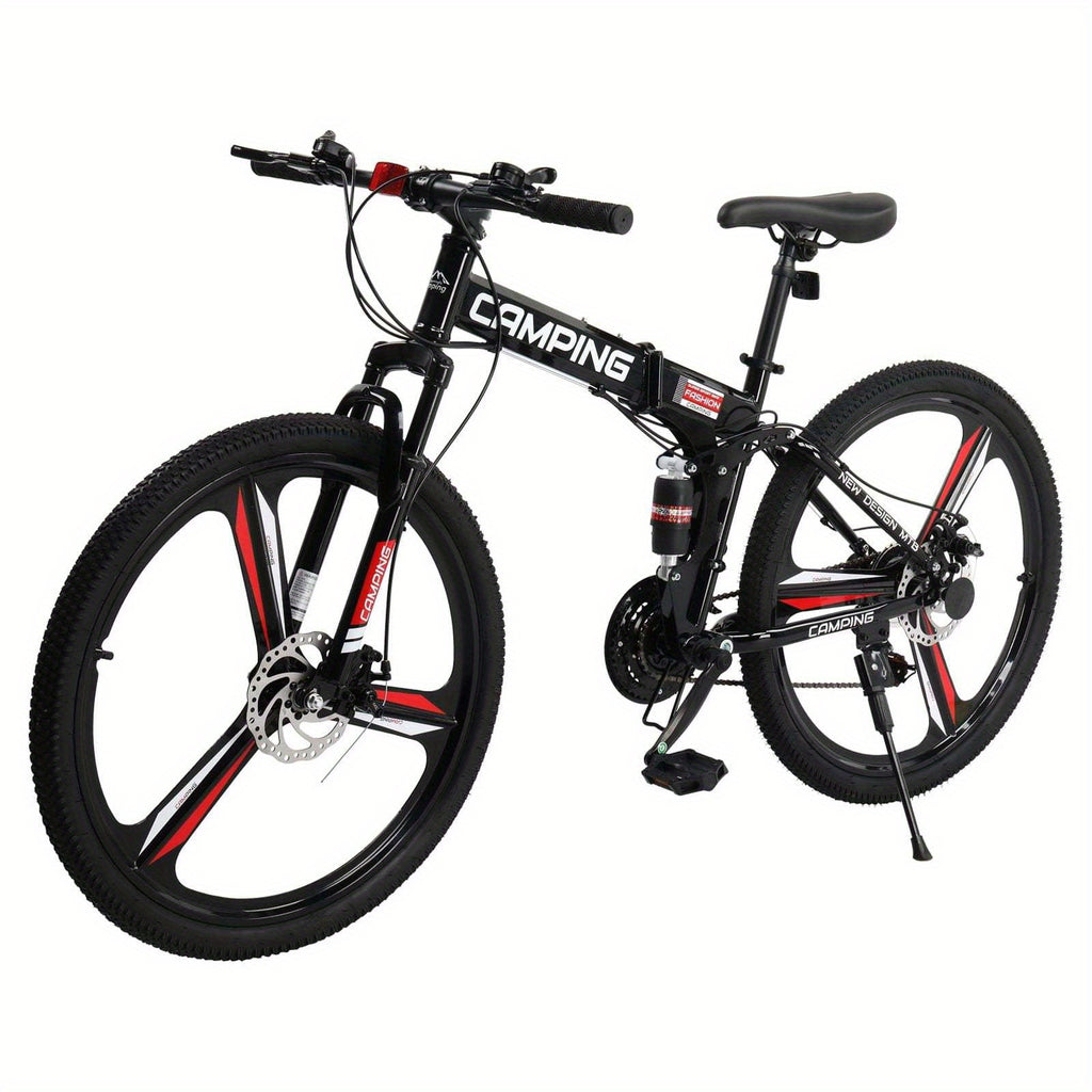 26-Inch Collapsible Mountain Bike, Shimano 21-Speed MTB Bicycle Designed for Adults