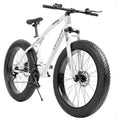 26-Inch Wheeled Fat Tire Mountain Bike Featuring a 21-Speed System, Constructed with a High Carbon Steel Frame, Equipped with Double Disc Brakes And Front Suspension for Enhanced Grip