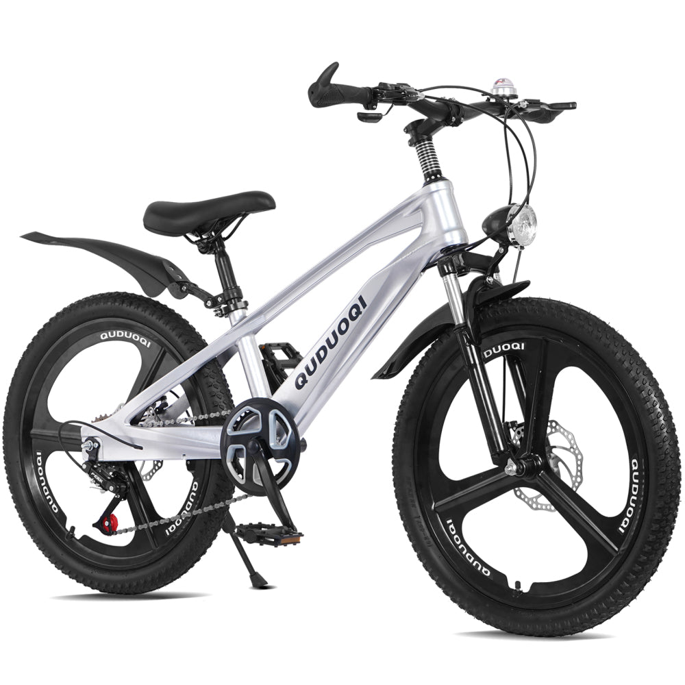 FKZNPJ 20-Inch Mountain Bicycle, 7-Speed Youth Bike Featuring a Magnesium Alloy Frame And One-Piece Wheels, Lightweight Bicycle for Boys And Girls