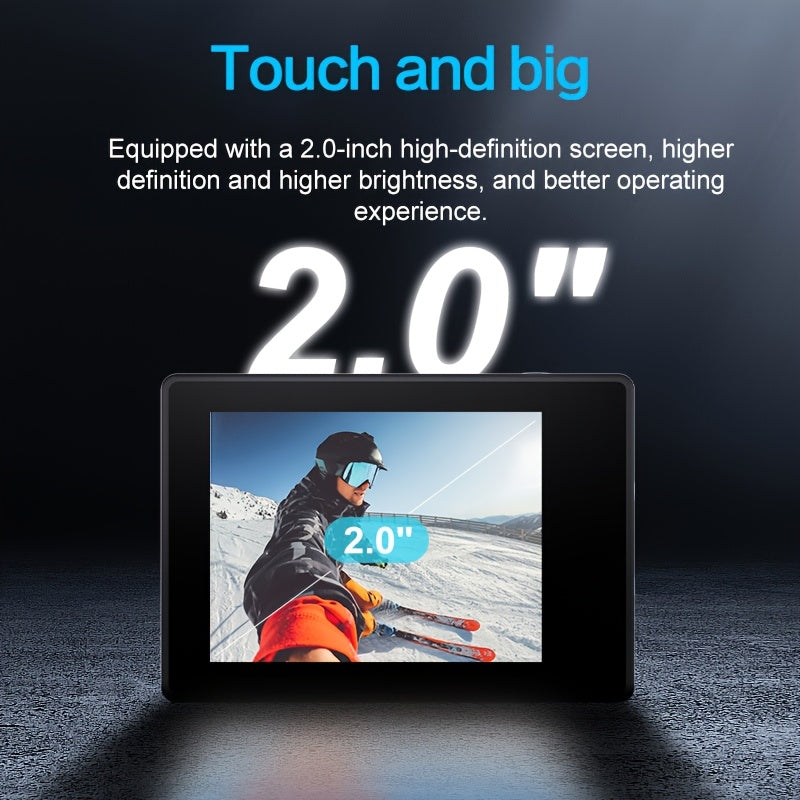 4K\u002F60FPS & 5K30FPS Action Camera with Dual Screen, High Quality Underwater Shooting, EIS Anti-Shake Stabilization, 170° Wide Angle, 5X Zoom, WiFi FPV for Helmet\u002FCamera, for bike\u002FVlogging\u002FTravel\u002FSurfing (-)