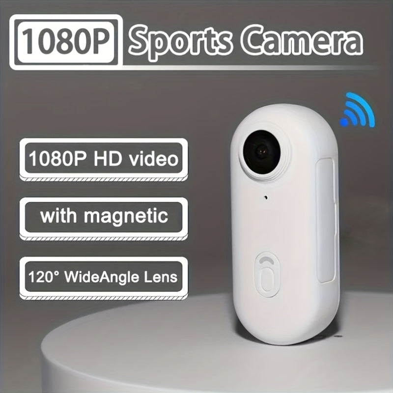 Mini WIFI Action Camera in 1080P\u002F4K UHD with 32&128GB Storage Options, Designed for Portability. This Wearable Video Recorder Comes with a Magnetic Lanyard, Helmet Mount, And Is Suitable for Biking, Motorcycling, Pet Activities, And Vlogging