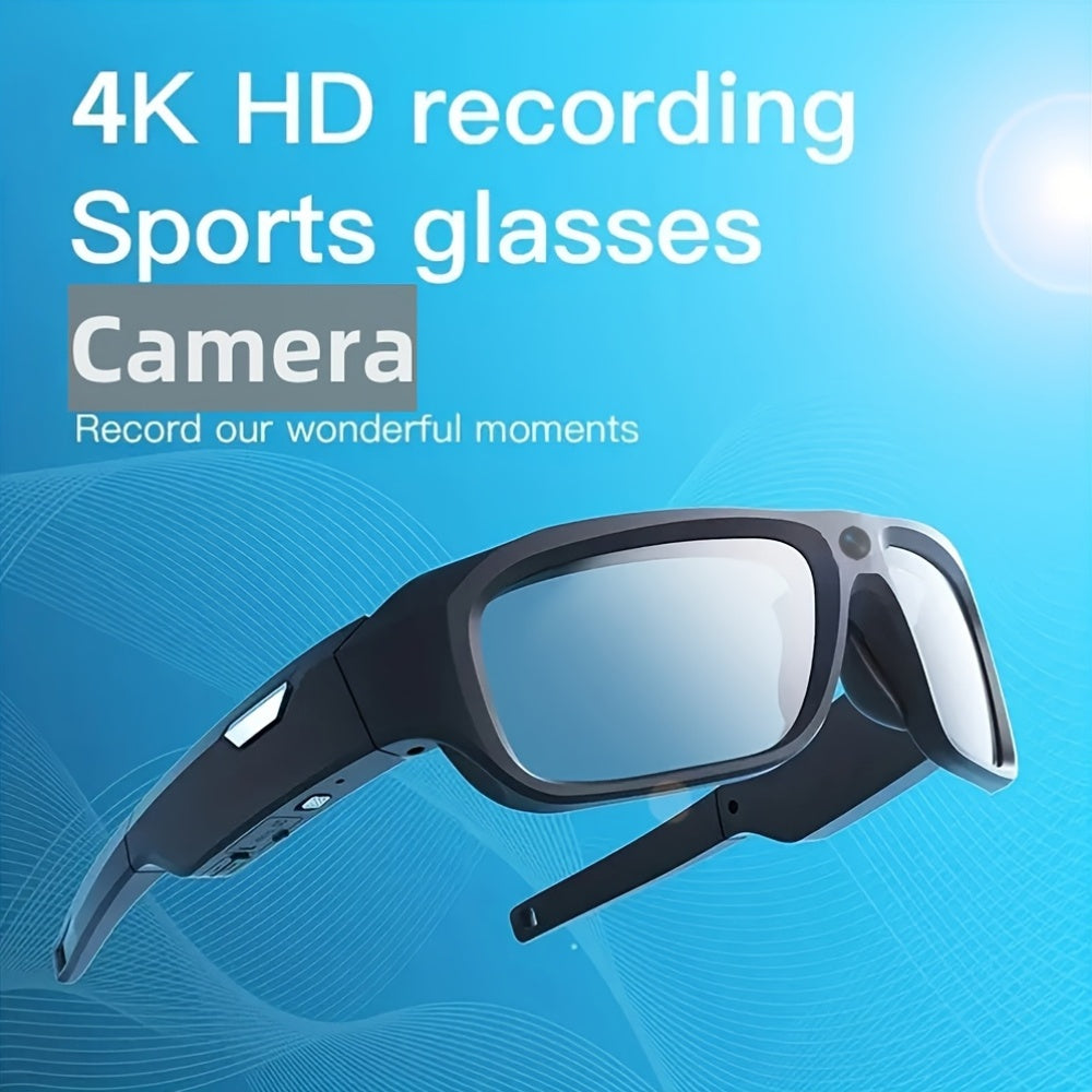 4K Smart Eyewear with Camera, Outdoor Video Glasses, Includes 64GB Memory Card, Ideal for Sports, Hiking, Biking, Traveling, And Driving