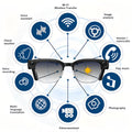 Valentine'S Day Present: Half-Rimmed 4K Camera Glasses Featuring AI Smart Technology for Real-Time Translation And Object Recognition, Open-Ear Audio, a Lightweight Design, And a Battery Life of Up to 8 Hours, Perfect for Outdoor Cycling, Work