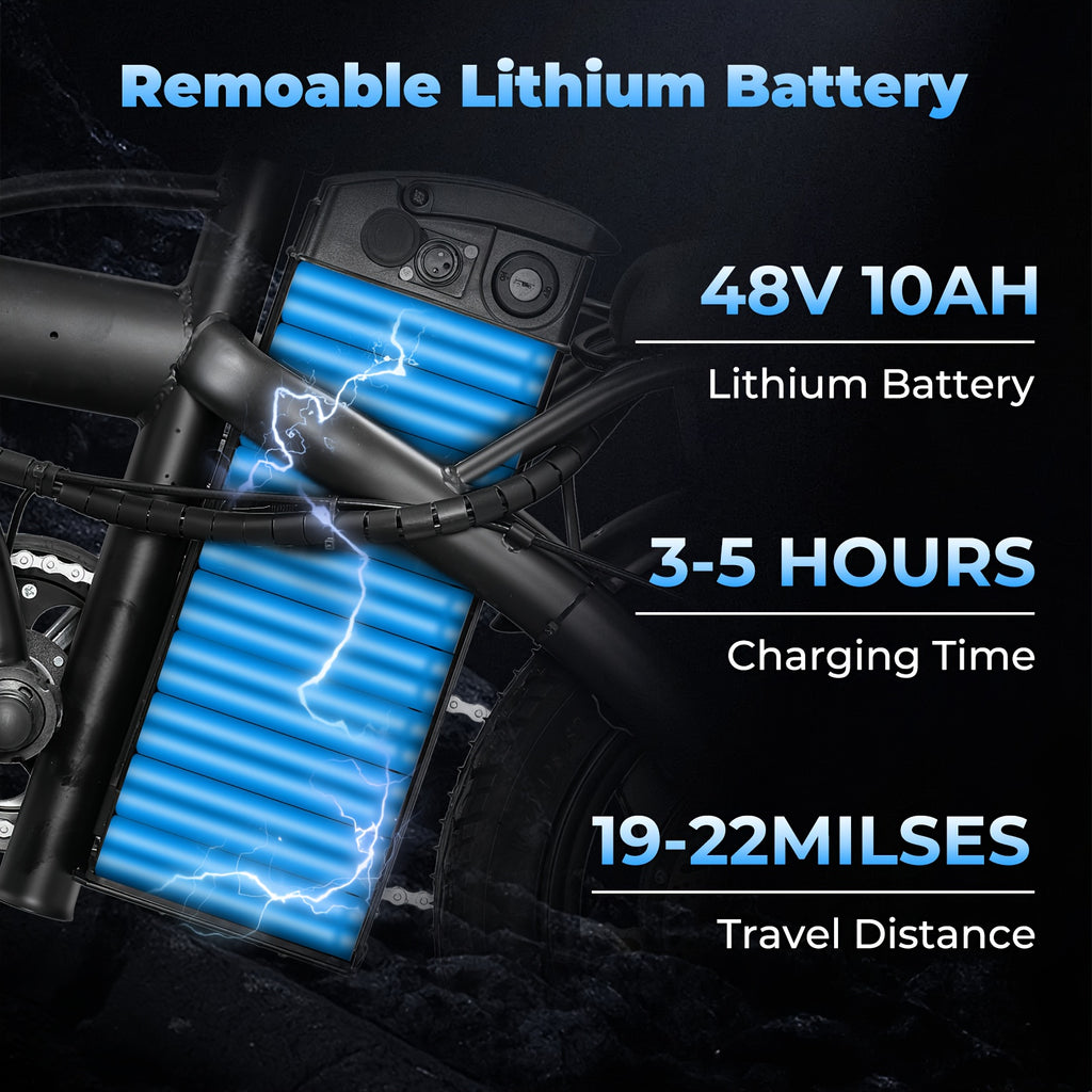 High-Performance Adult Electric Bicycle, Portable Design with a Foldable Feature, Equipped with a 500W Motor And a 48V 10Ah Battery, Reaching Speeds of 19.9 Miles Per Hour, Dual Disc Brakes, And a 14-Inch Electric Bike with Pedals