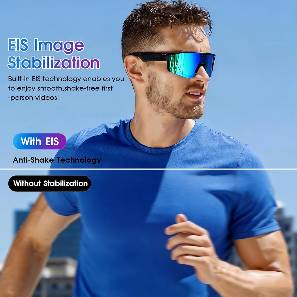 1 Camera Glasses for Men and Women | 8MP HD POV Photo\u002FVideo Recording with BT5.4, Built-in Storage, AI Smart Glasses for Sports, Baseball, |, TAC Lenses, TR Frame, Polarizer, Magnetic Charging
