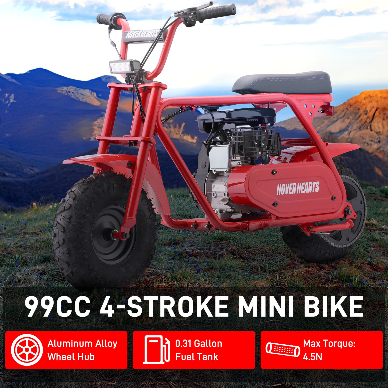 99cc youth mini dirt bike | Four-stroke gasoline-powered off-road motorcycle with a sturdy steel frame |gas-powered motocross for outdoor off-road ridingIdeal Halloween\u002FChristmas\u002FBirthday gift