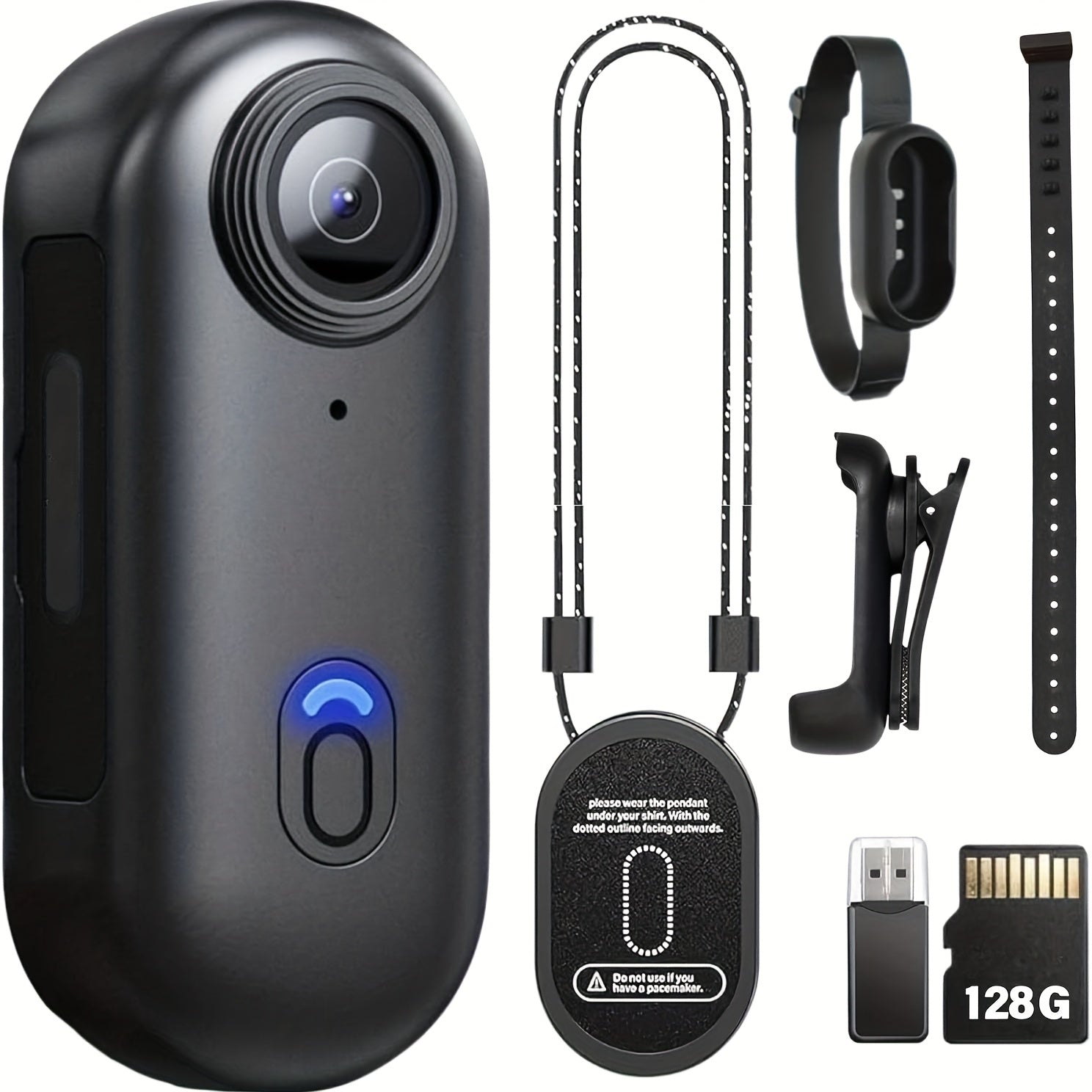 Mini WIFI Action Camera in 1080P\u002F4K UHD with 32&128GB Storage Options, Designed for Portability. This Wearable Video Recorder Comes with a Magnetic Lanyard, Helmet Mount, And Is Suitable for Biking, Motorcycling, Pet Activities, And Vlogging