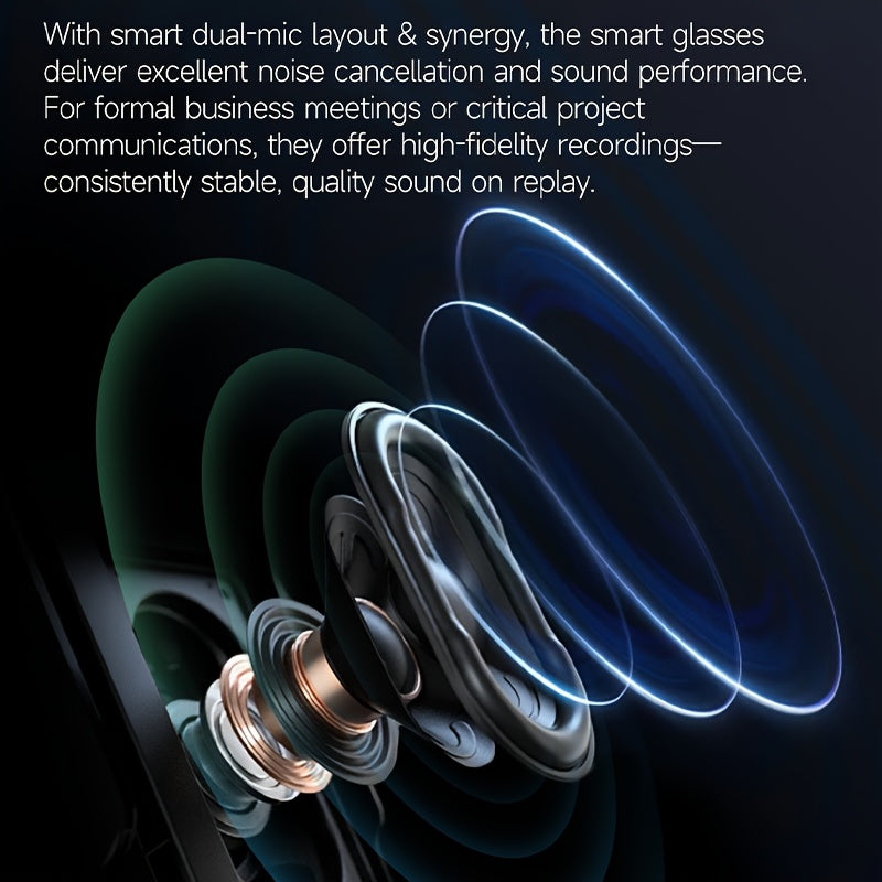 Valentine'S Day Present: Half-Rimmed 4K Camera Glasses Featuring AI Smart Technology for Real-Time Translation And Object Recognition, Open-Ear Audio, a Lightweight Design, And a Battery Life of Up to 8 Hours, Perfect for Outdoor Cycling, Work