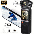 Portable HD Action Camera Extended Battery Life Vlogging Camera 180° Rotatable Lens Gyro Stabilizer Anti-Shake Ultimate Hand Feel Slow Motion Loop Recording