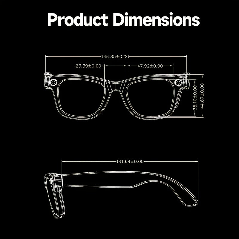 Valentine'S Day Present: Half-Rimmed 4K Camera Glasses Featuring AI Smart Technology for Real-Time Translation And Object Recognition, Open-Ear Audio, a Lightweight Design, And a Battery Life of Up to 8 Hours, Perfect for Outdoor Cycling, Work