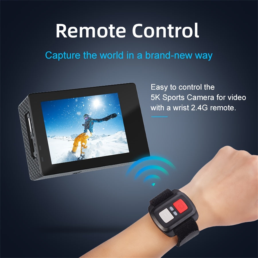 4K\u002F60FPS & 5K30FPS Action Camera with Dual Screen, High Quality Underwater Shooting, EIS Anti-Shake Stabilization, 170° Wide Angle, 5X Zoom, WiFi FPV for Helmet\u002FCamera, for bike\u002FVlogging\u002FTravel\u002FSurfing (-)