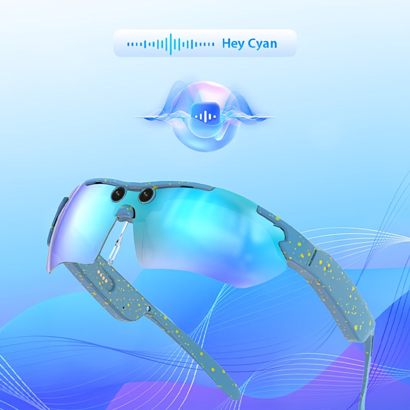 Brand New AI-powered Cycling Glasses with 8MP Ultra-high-definition Smart Vision, Perfect for Cycling, Driving, Hiking, Touring, Mountaineering, Adventure, Fishing, And Travel. Features Include A Built-in Microphone And Speaker, Voice Assistant