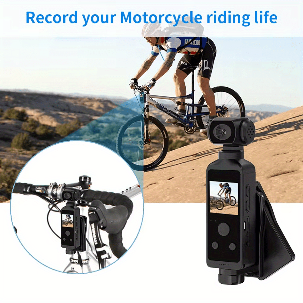 1pc 4K Action Camera, Camcorder, Live Camera, Pocket Camera 270 Degree Rotary Lens Portable Outdoor Cycling HD USB Rechargeable 270 Degree Rotary Camera, 1.33 \