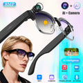 Brand New Half-rim Design - Bestselling AI Smart Glasses - Featuring Real-time Translation And Object Recognition, Open-back Design, Ultra-lightweight, Suitable for Outdoor Work, Travel, Business Use, Long Battery Life, Camping And Outdoor