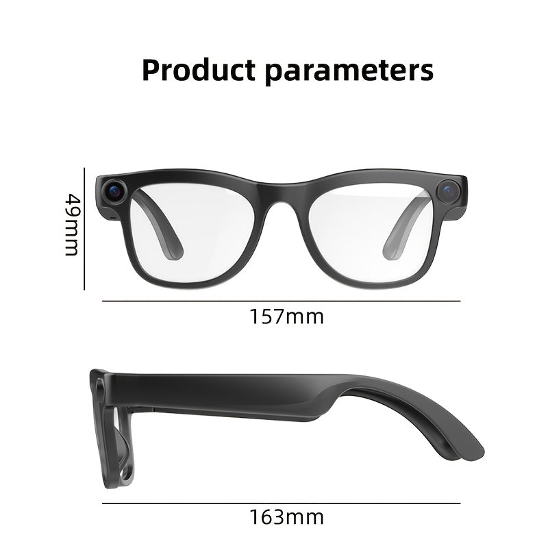 AI Smart Glasses 2026 | New Smart Wireless AI Glasses with Photo Camera Recording, Wireless Music, Real-time Translation, Object Recognition, Ear Audio, Ultra-light Design, Strong Outdoor Cycling Work Travel Business Scene Super Long Endurance