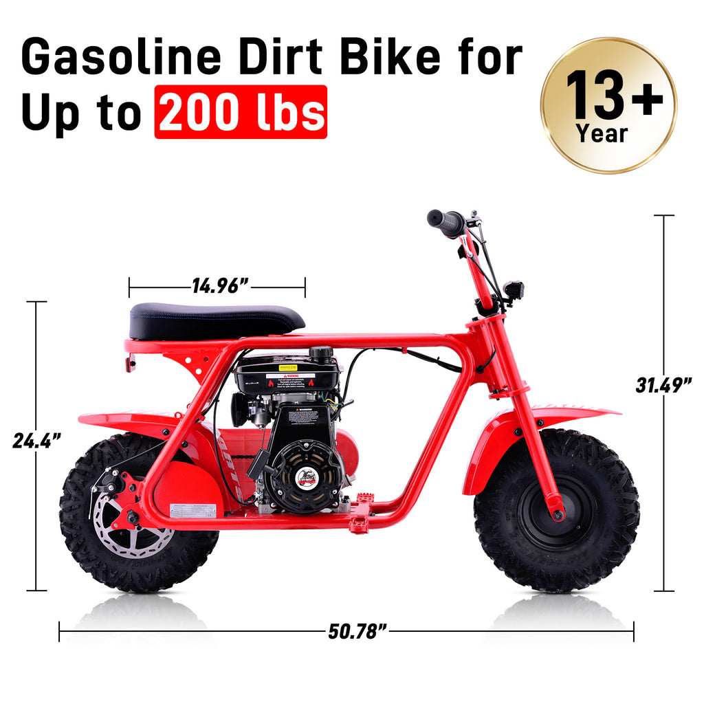 99cc youth mini dirt bike | Four-stroke gasoline-powered off-road motorcycle with a sturdy steel frame |gas-powered motocross for outdoor off-road ridingIdeal Halloween\u002FChristmas\u002FBirthday gift